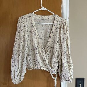 American Eagle tie waist top